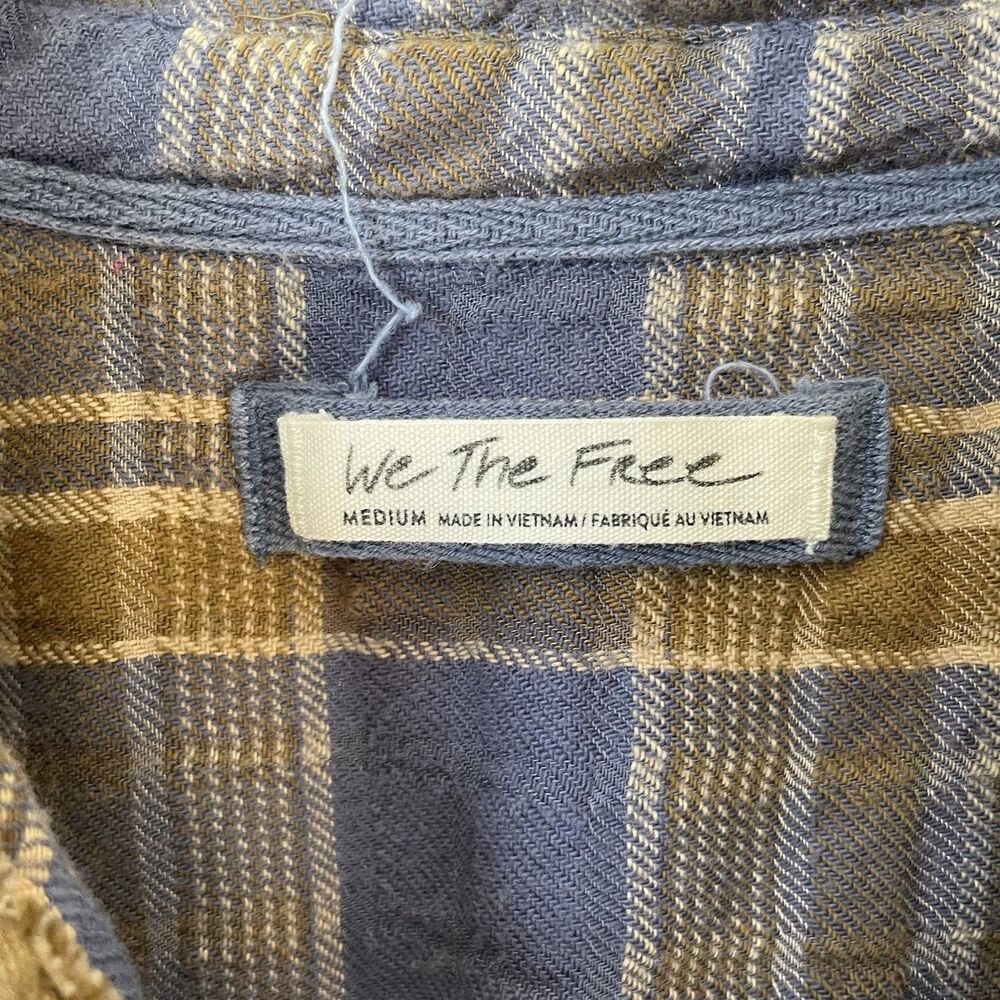 We The Free Plaid Plaid Flannel Mary Ann Button Down Tunic Dress Women's Medium - Picture 7 of 13